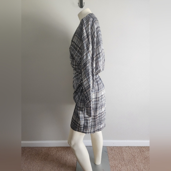 Zara Satin Effect long sleeve dress womens size Large academia plaid classic - Picture 5 of 16